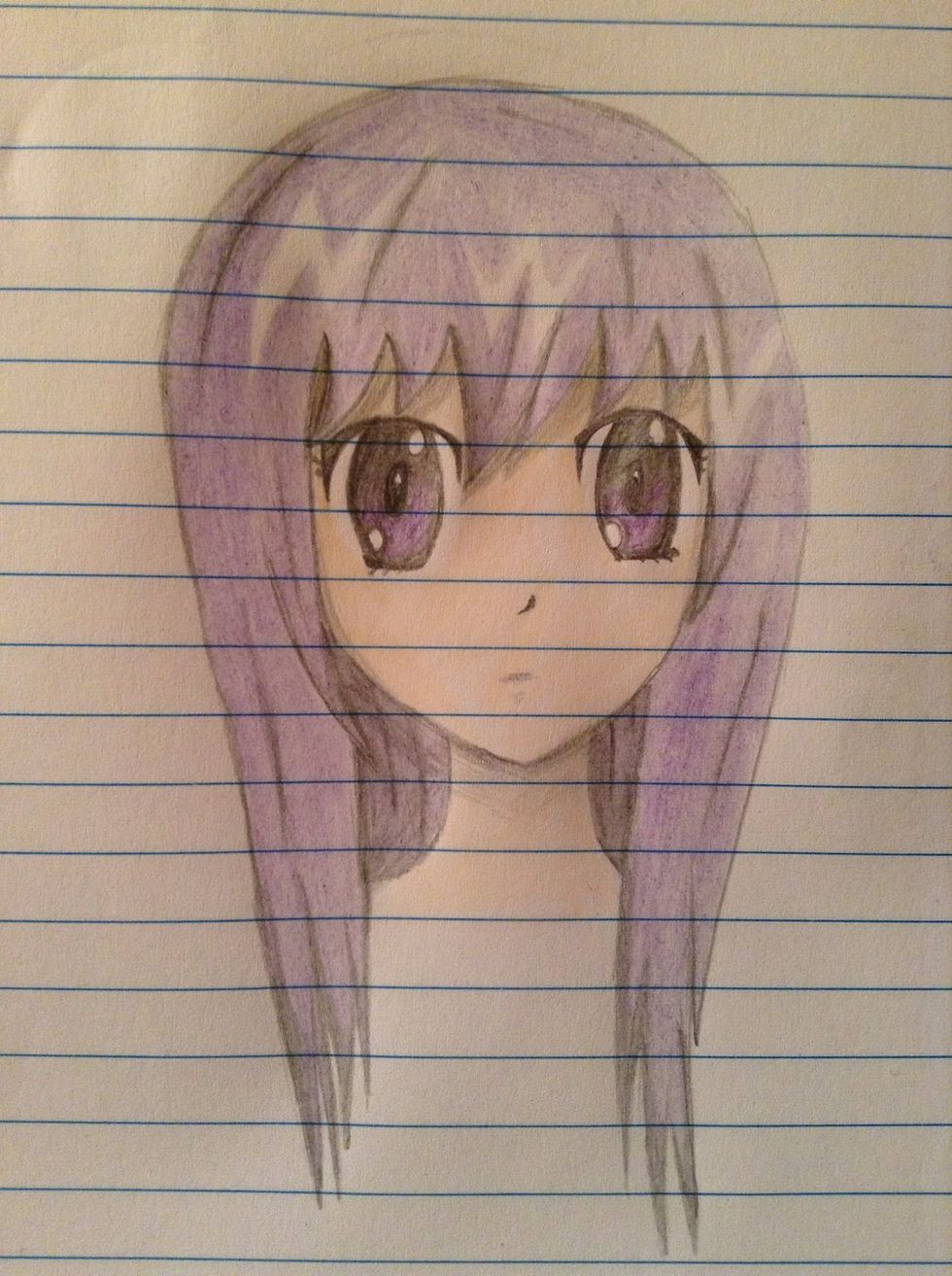 Shadow hair and draw neck and shadow it