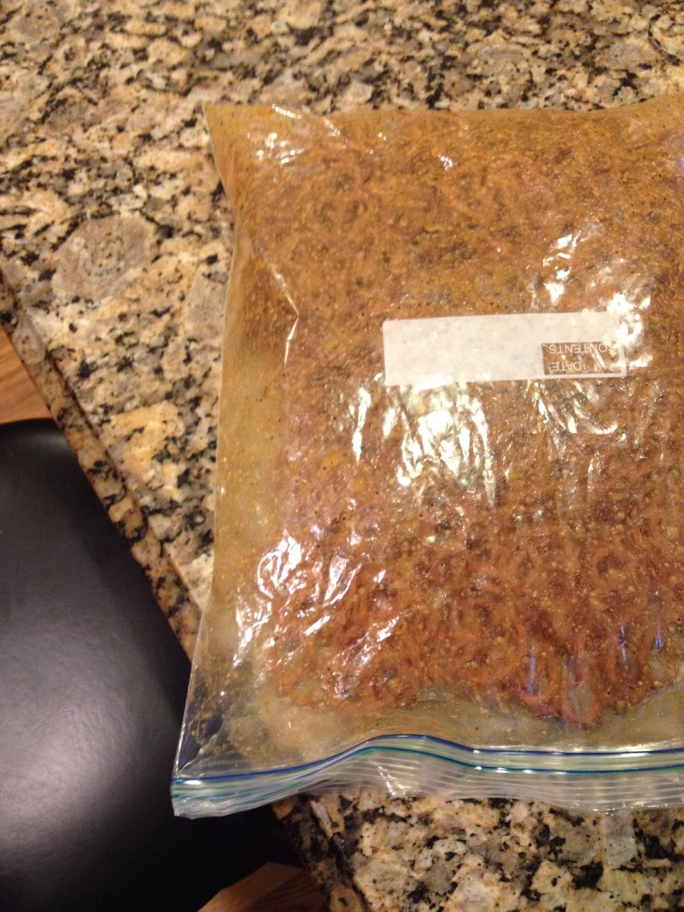 Shake and coat well. Then place somewhere to soak up spices for about two hours