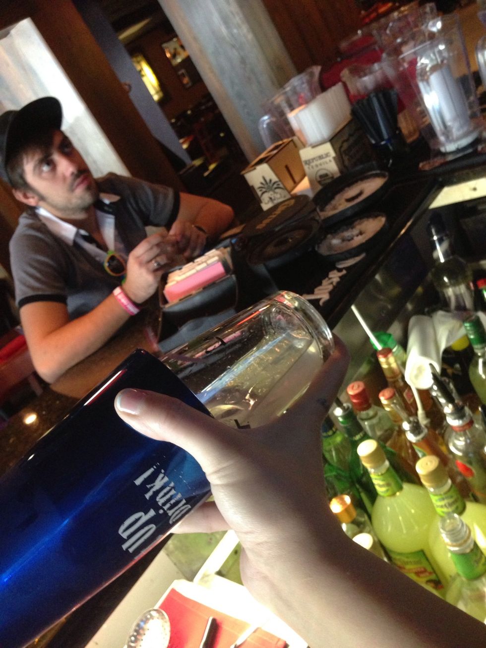 Shake it! Shake it!!, don't mind the ugly bartender on the back. Lol