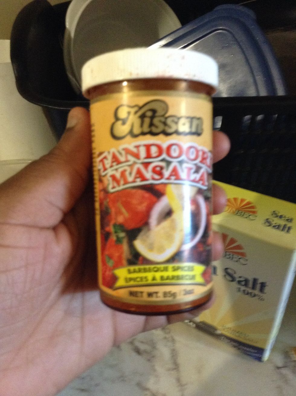 Shake some of this masala BBQ spice on the chicken. Add as much as you think is enough