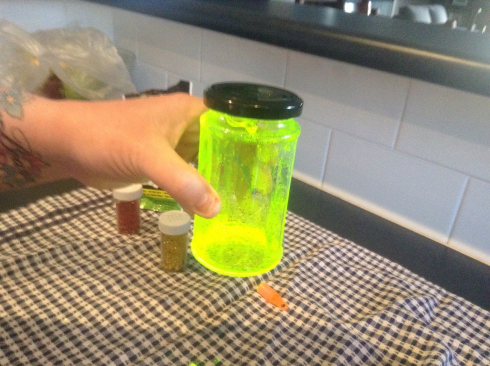 Shake the jar.