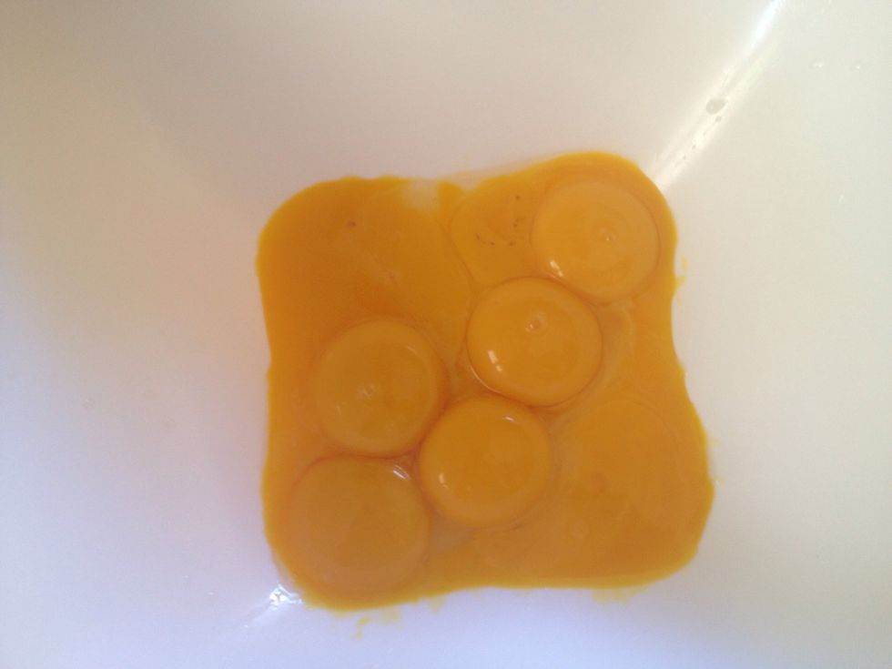Shake the RED OF THE EGGS only