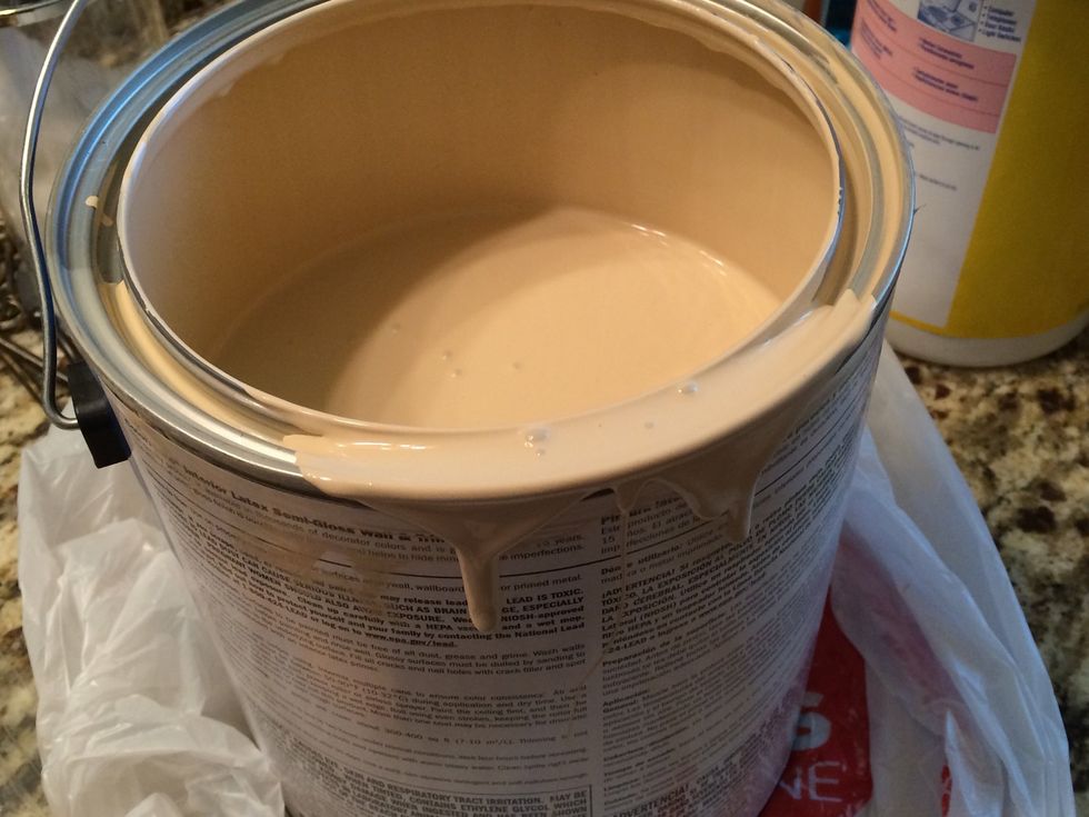 Shake your paint really well and make sure the paint is well mixed before pouring a couple of inches of paint into your plastic paint tray.