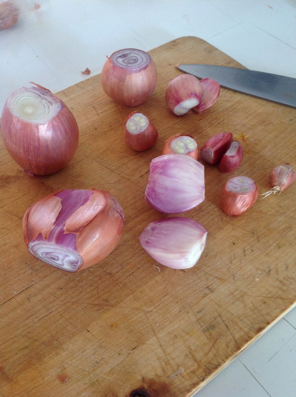 Shallots, large and small. See 80's shite tv show Size Small's theme song for melodic inspiration.