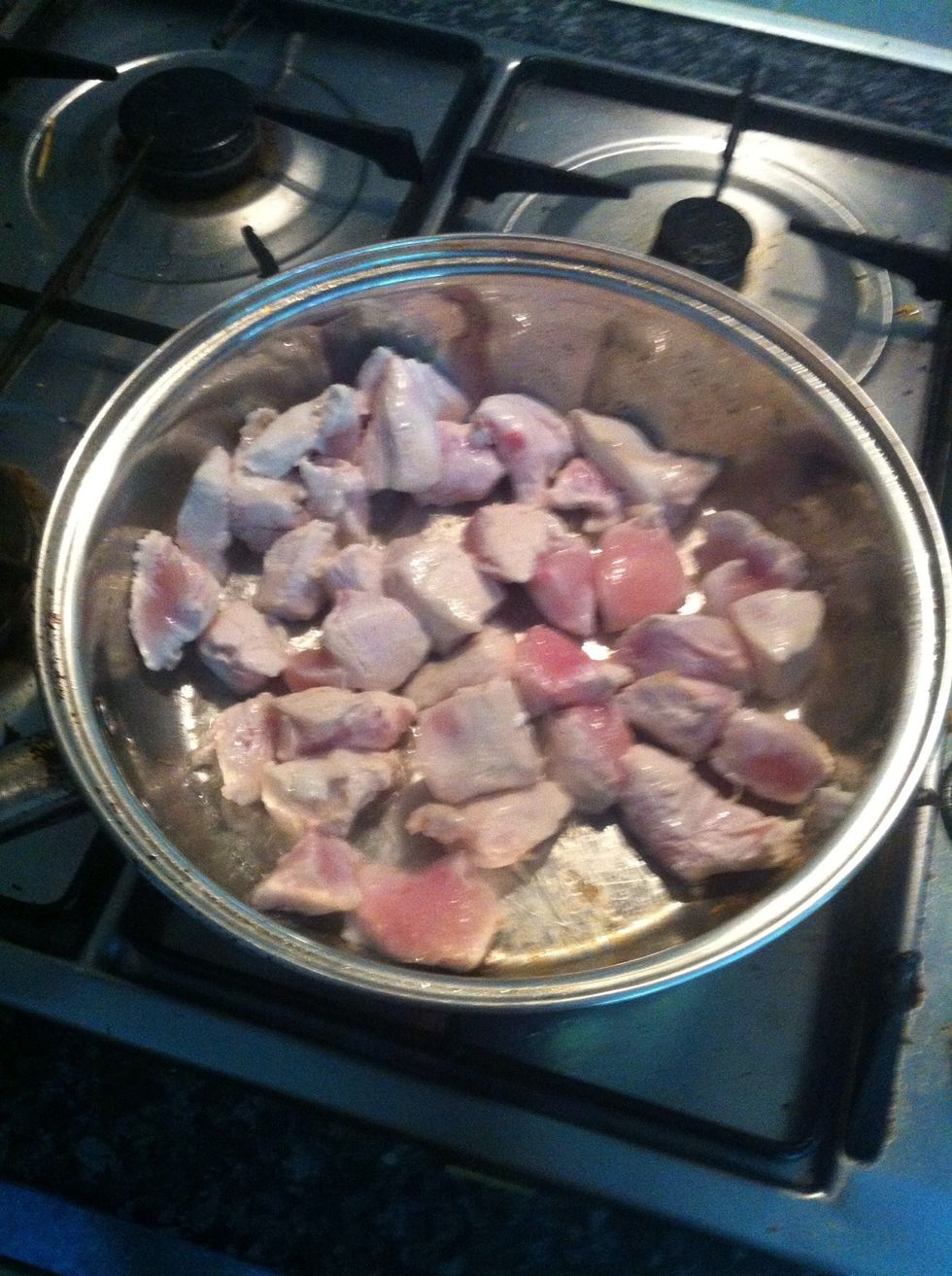 Shallow fry chicken in a stick proof pan