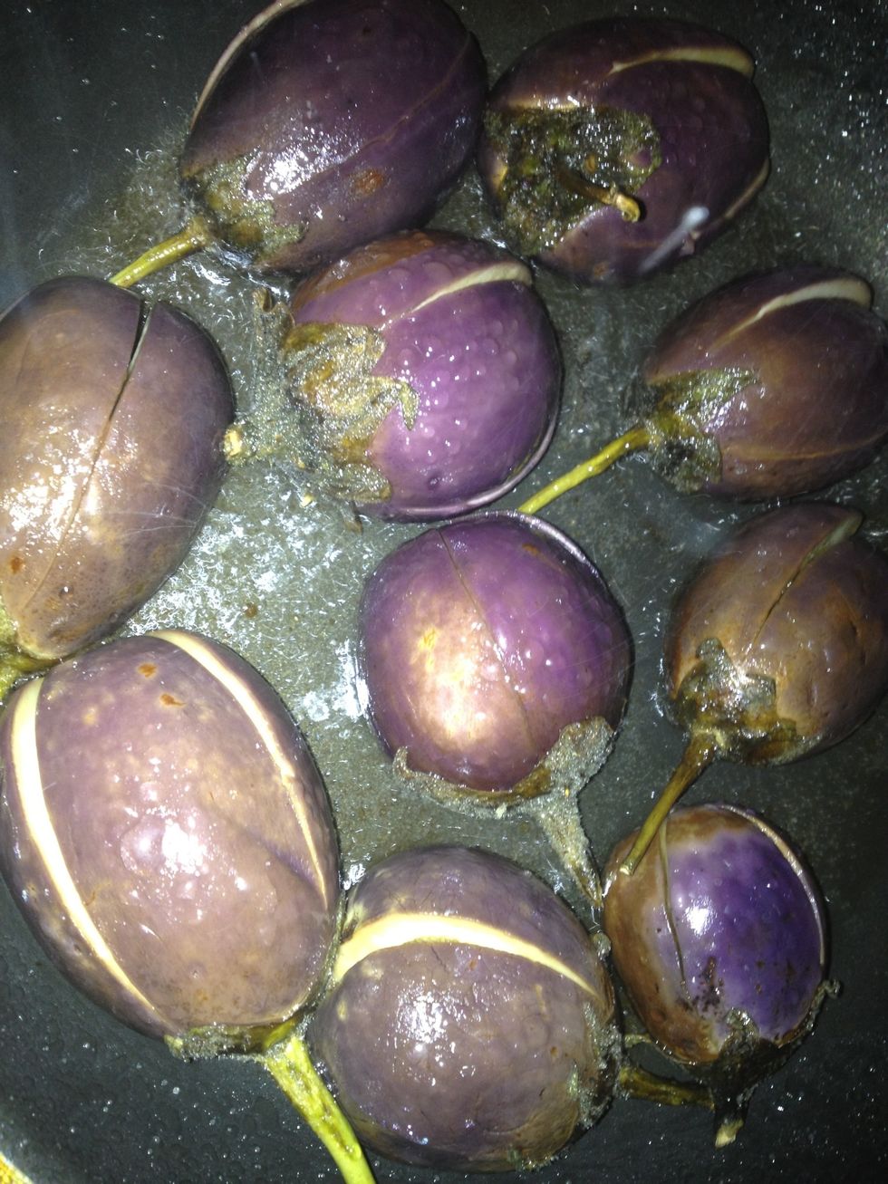 Shallow fry them with some oil in a pan and salt them a little 2 mins on each side on medium flame with a lid covered should cook them enough