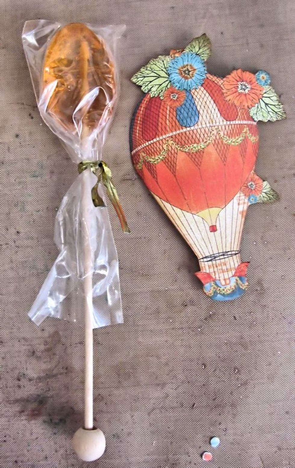 Shape fussy cut balloons with your fingers to add roundness and dimension and then glue onto the honey spoon using foam dimensionals.