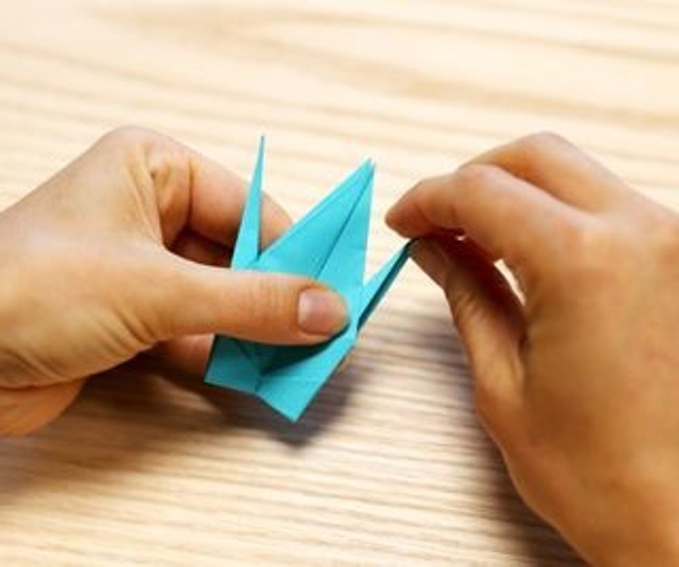 Shape head and fold wings.