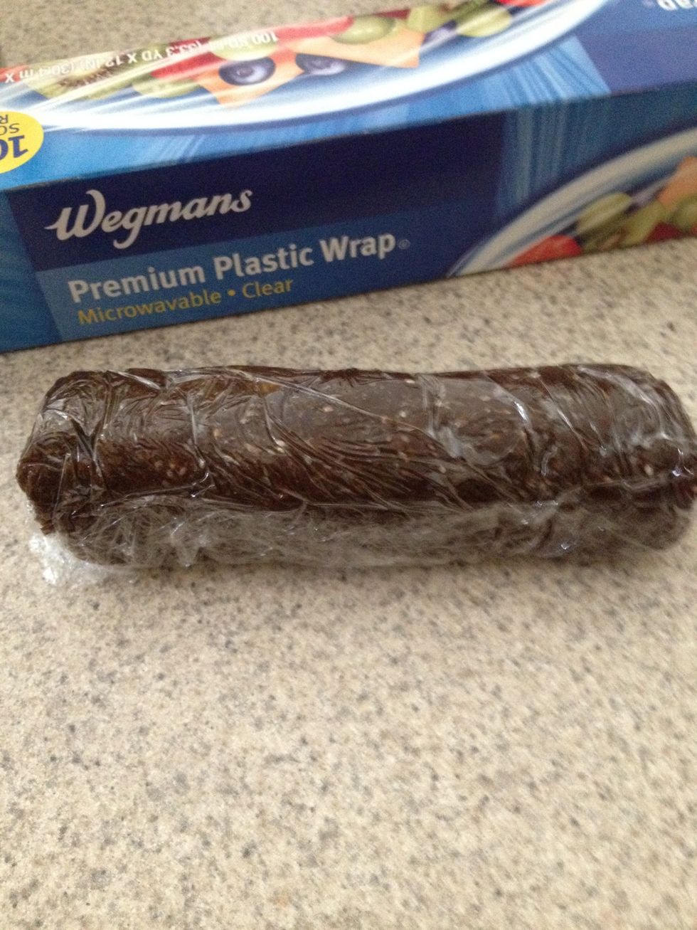 Shape into a log and wrap tightly in plastic wrap.