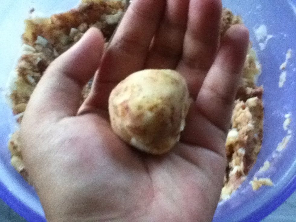 Shape the mixture into balls.