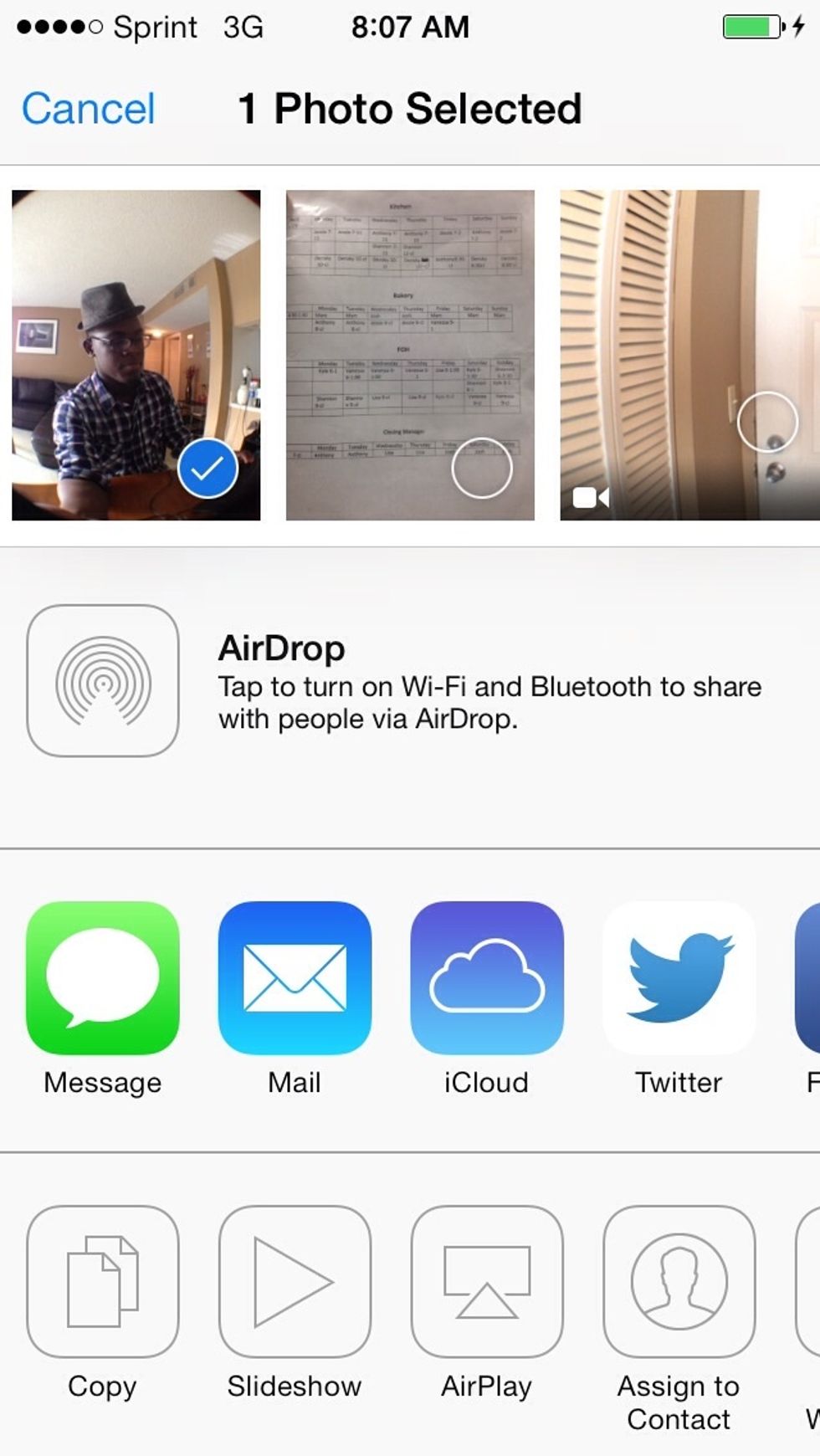 Share on any social media or email or airdrop..