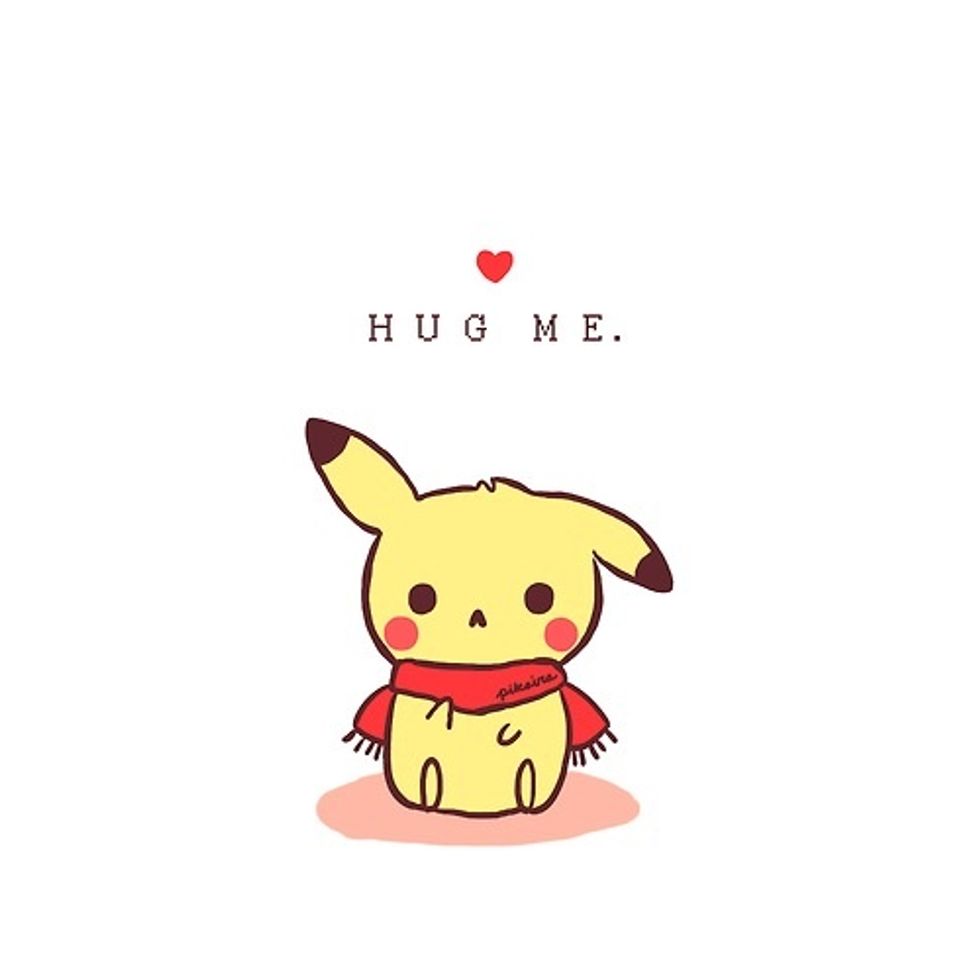 She says ": hug me .....lol......