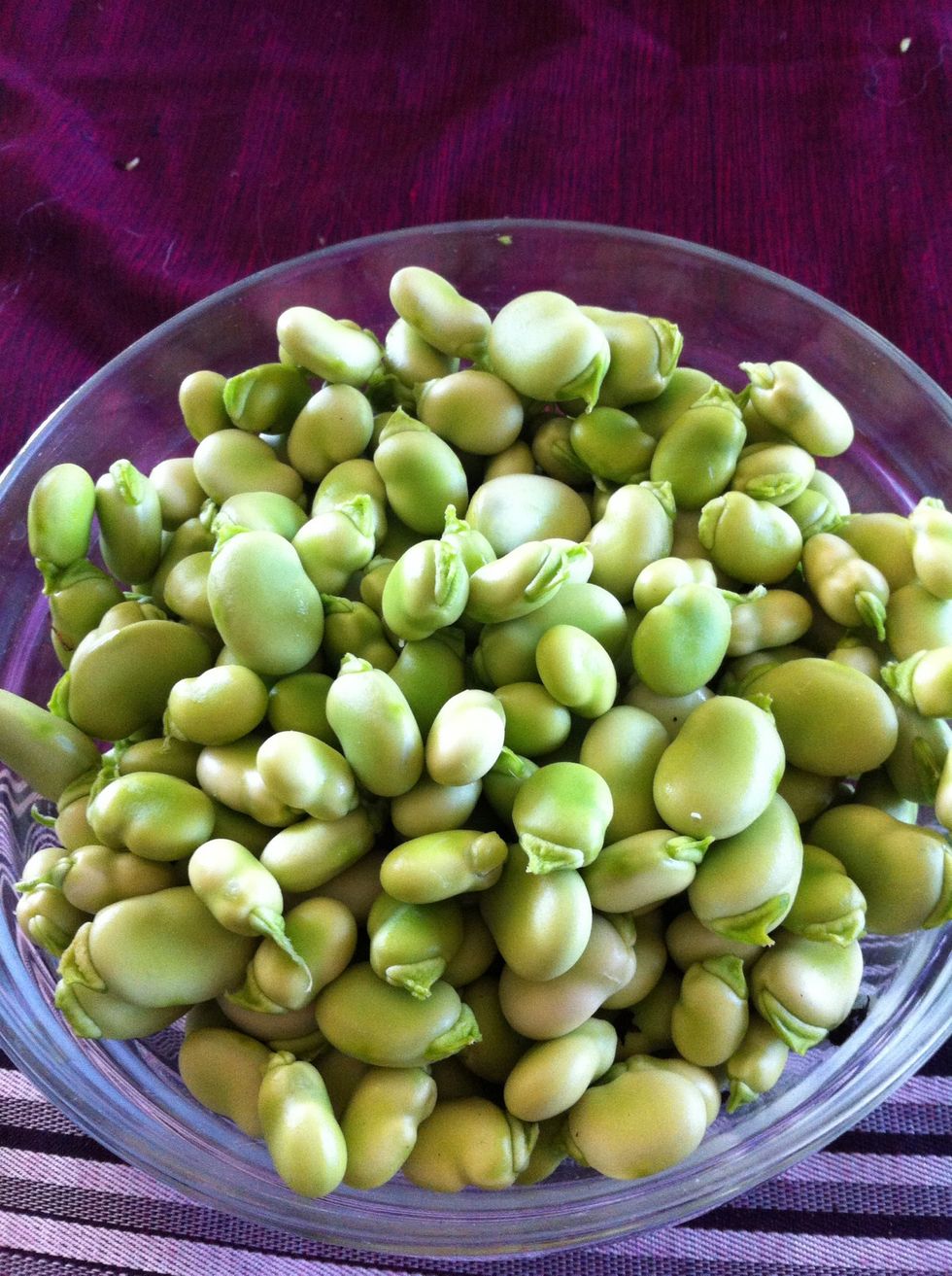 Shelling these beans took three innings of a baseball game. This bowlful came to 1 1/2 pounds.