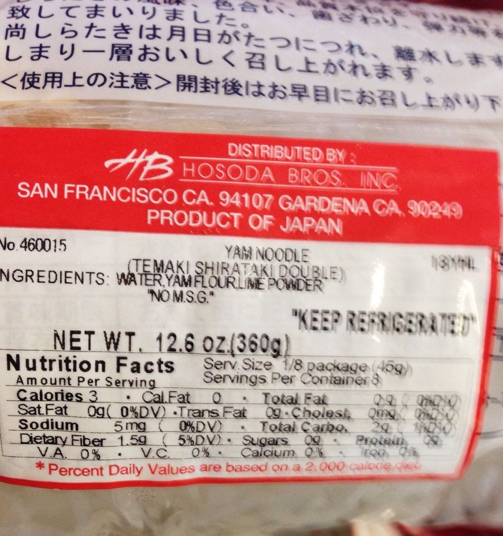 Shirataki noodles are made of devil's tongue yams and are available in Japanese stores. Asian noodles do not contain egg, and once were denied the "noodle" label, and were called "alimentary paste."