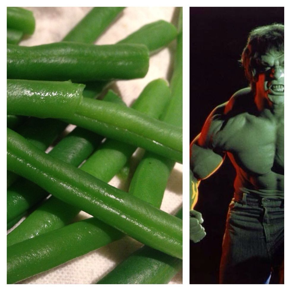 Shocking the cooking process keeps the beans tasty and looking vibrant and greeeen!