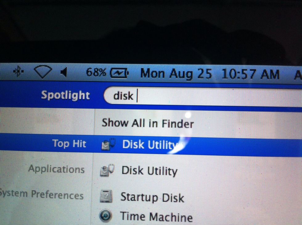 Shortcut: Disk Utility are accessible via Spotlight too.