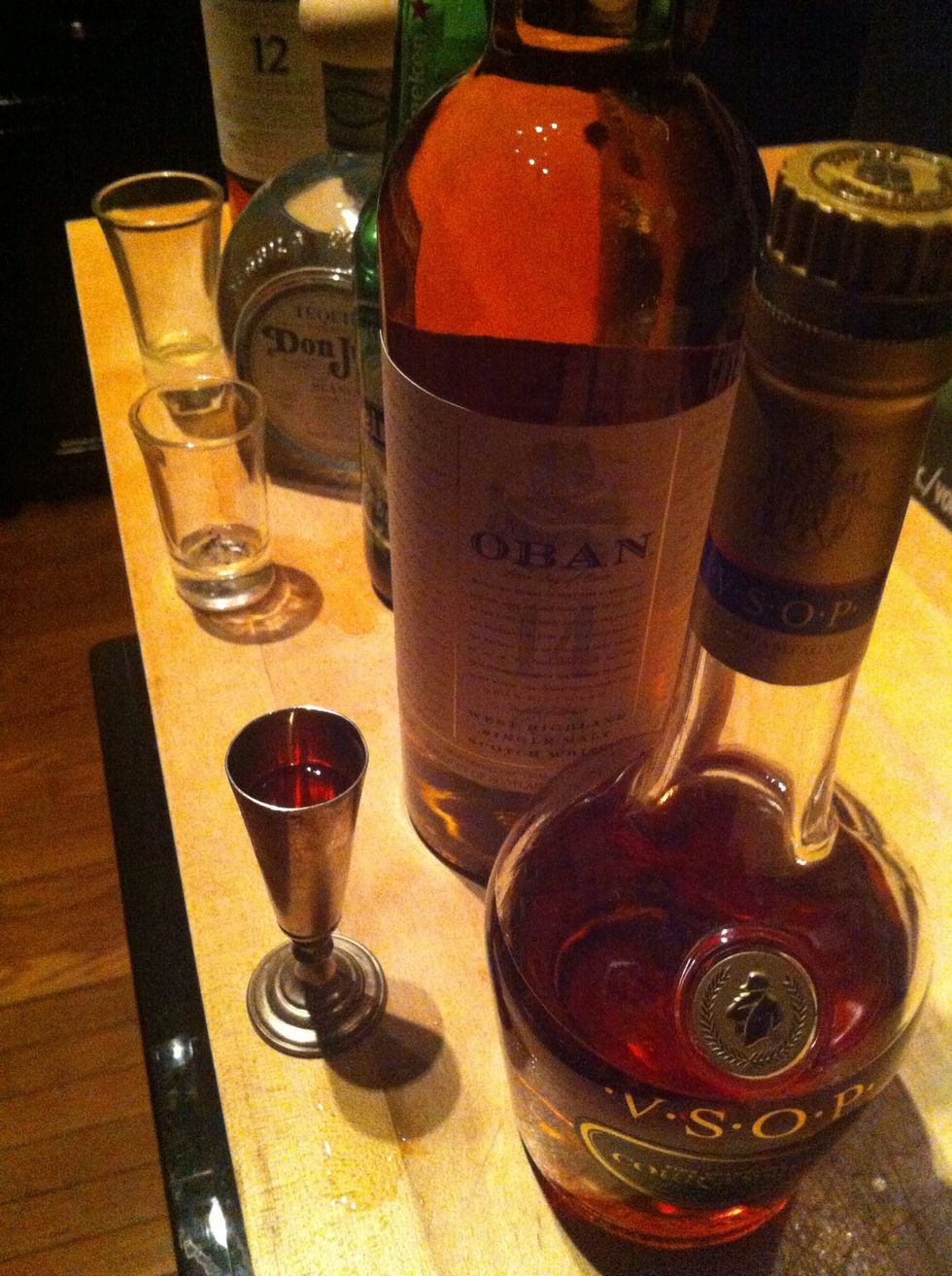 Shots, mixed drinks, whatever...(the less sugar the better).