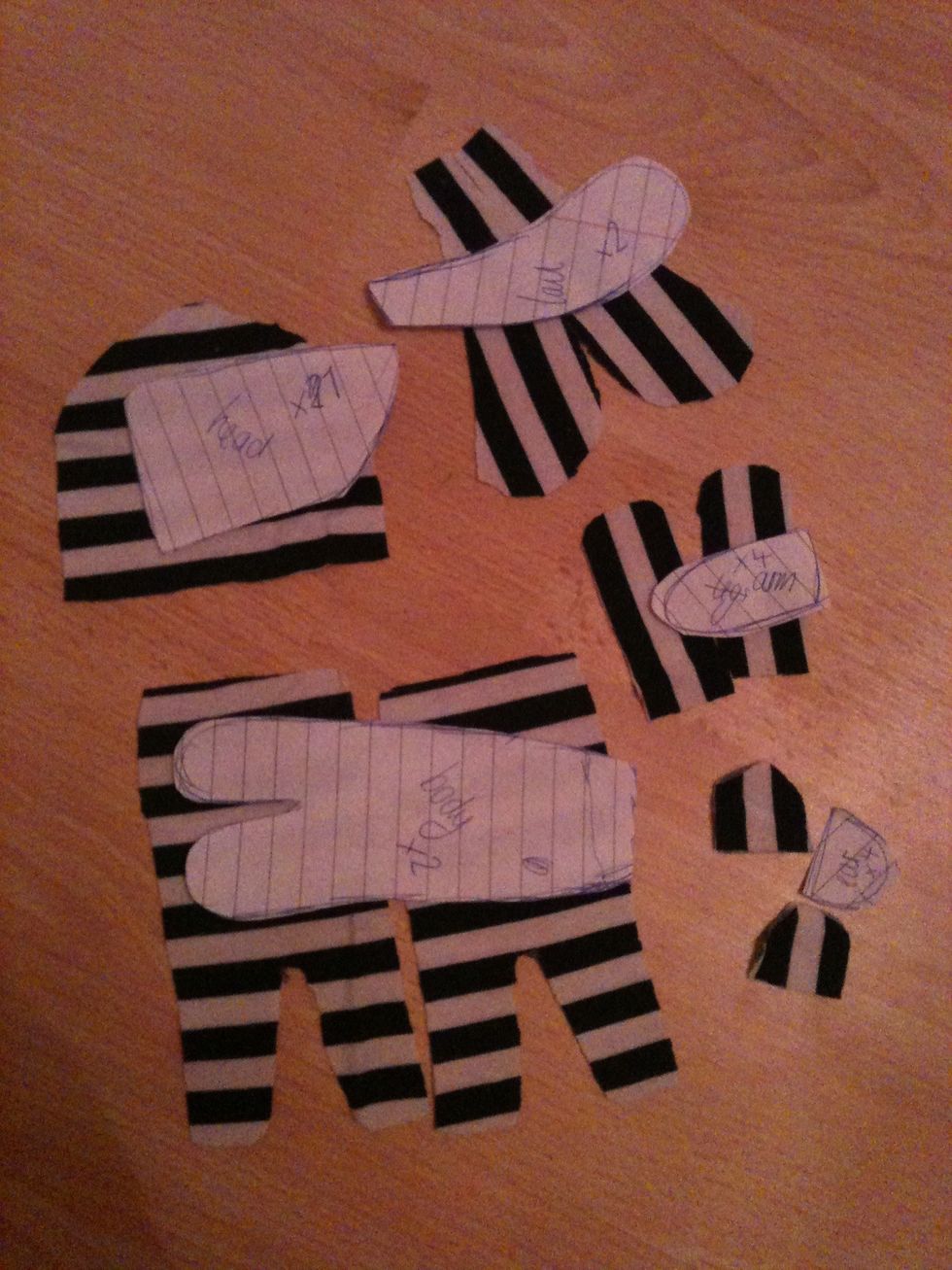 Should end up with something like this! Bare in mind I didn't use a glove so mine looks a bit different. Cut the body so you have 2 separate pieces like I have.
