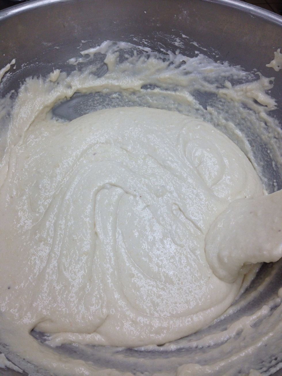 Should form a glossy mix that ribbons.