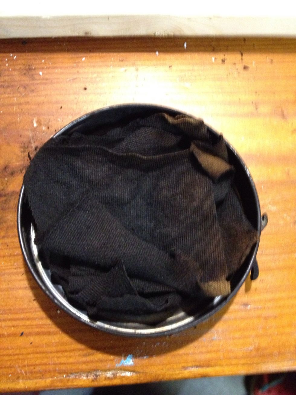 Should look a little darker than this but it will work. Using your fire starter/match start a spark on the cloth. As it burns use something for a flame.