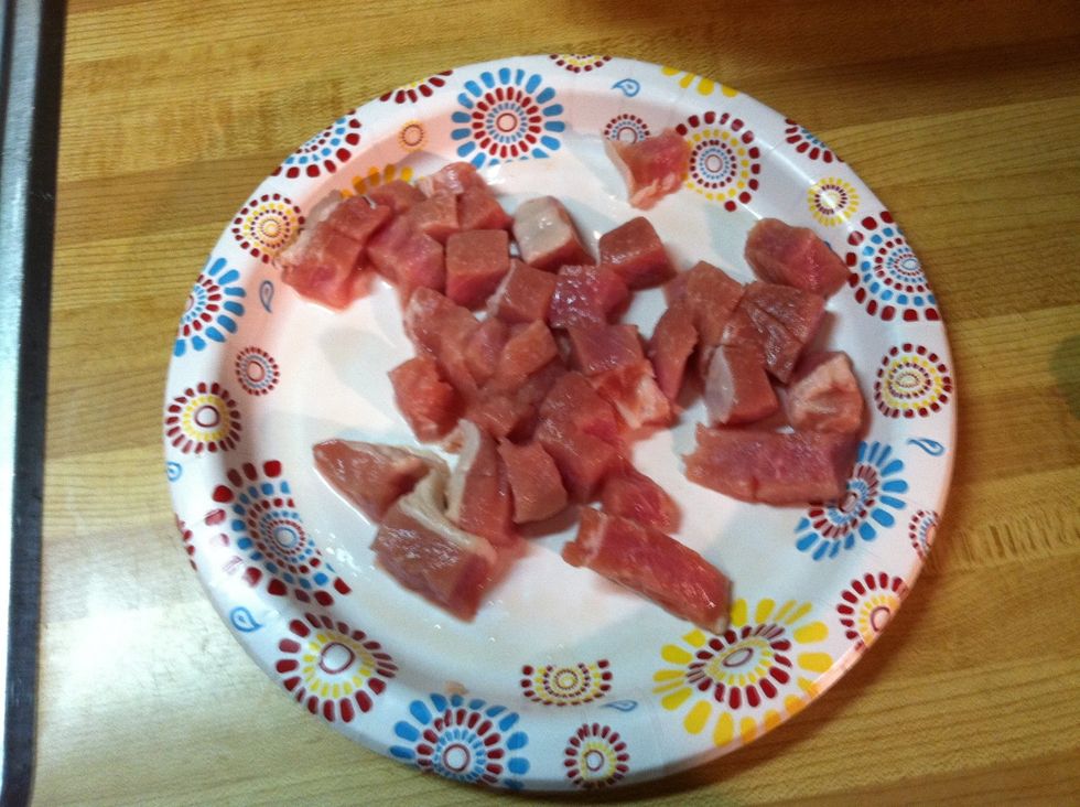 Should look like this. Add the cubed pork directly into the sauce (yes, raw!! Trust me!!!)