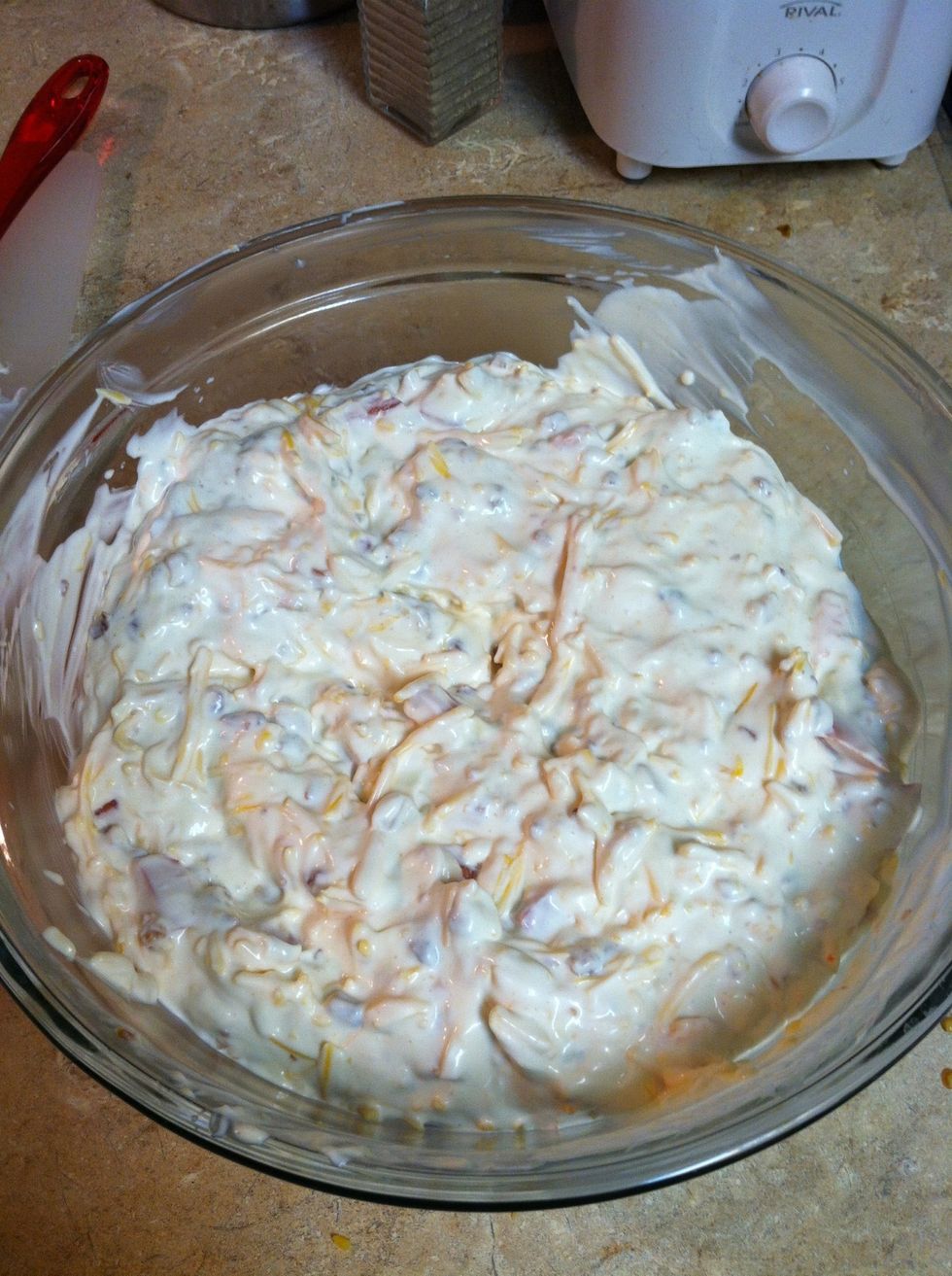 Should look like this. Refrigerate until ready to serve.