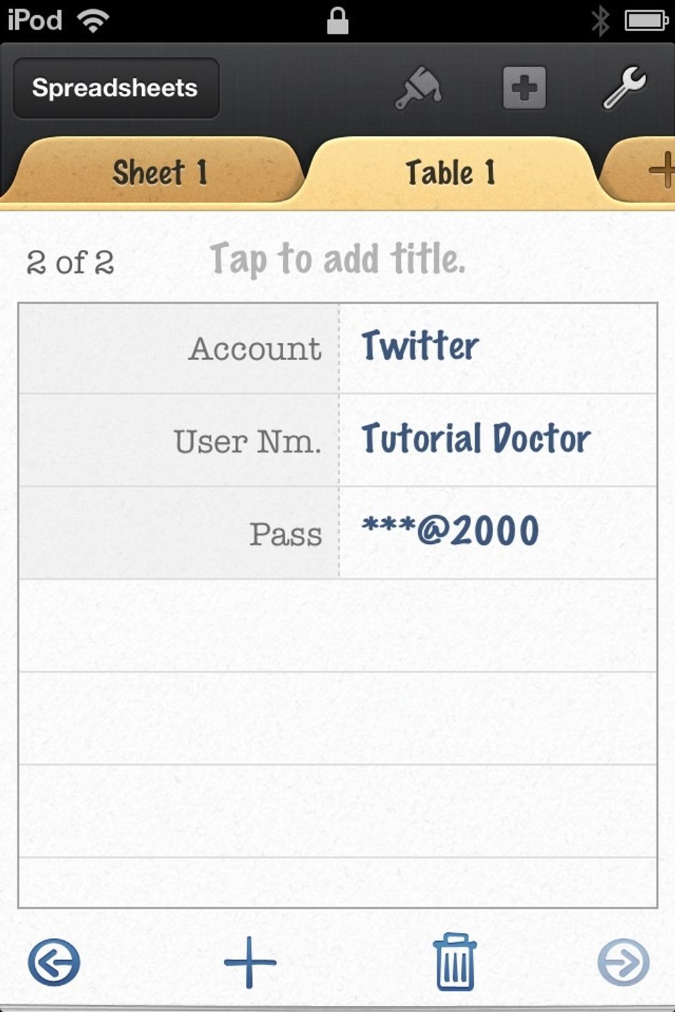 Should look something like this. Hit the BLUE + again to enter another account.