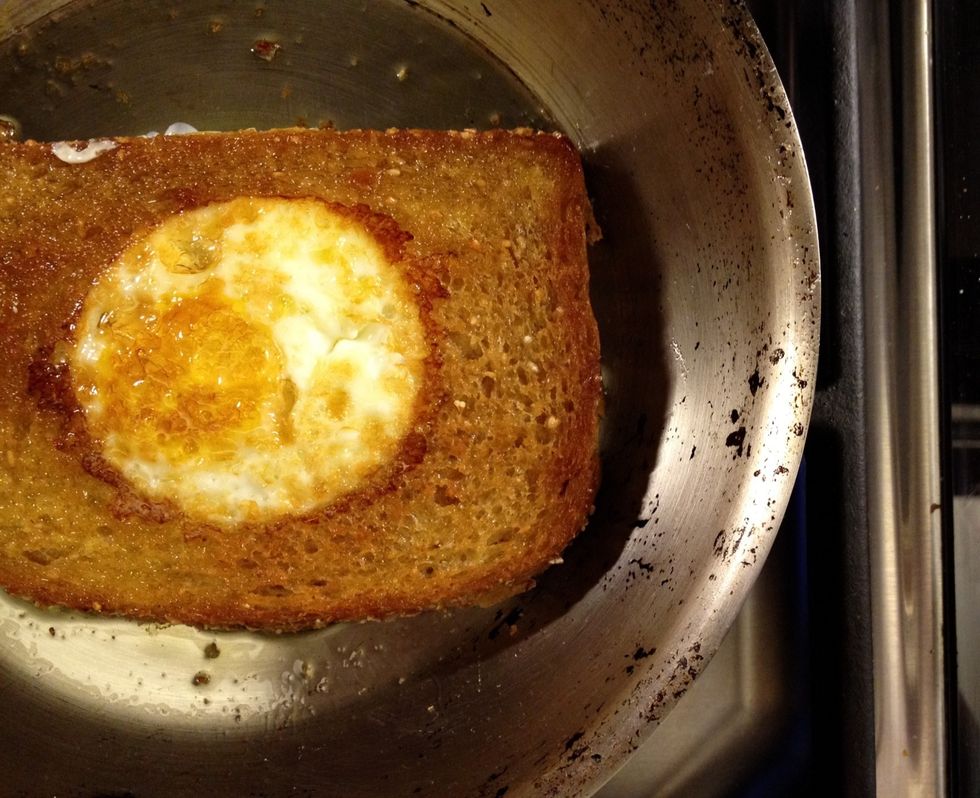 Shouldn't take more than 2 minutes. We just want to coagulate the egg white