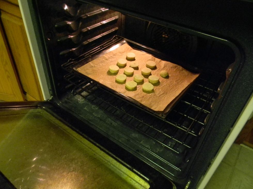 Shove them into the preheated oven.