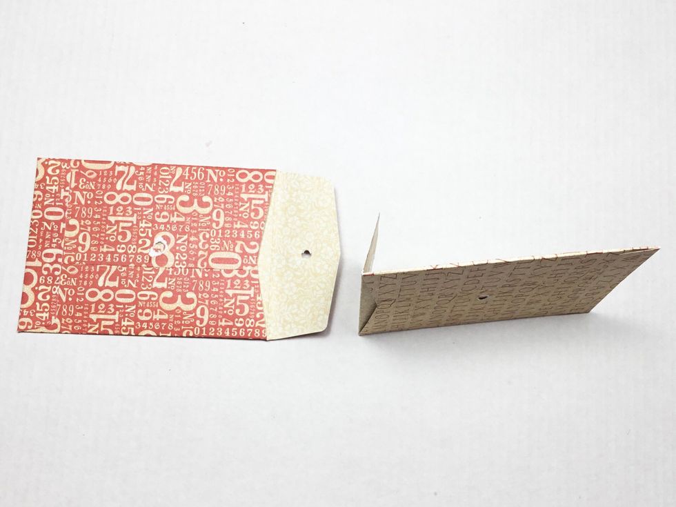 Showing tab folded back.