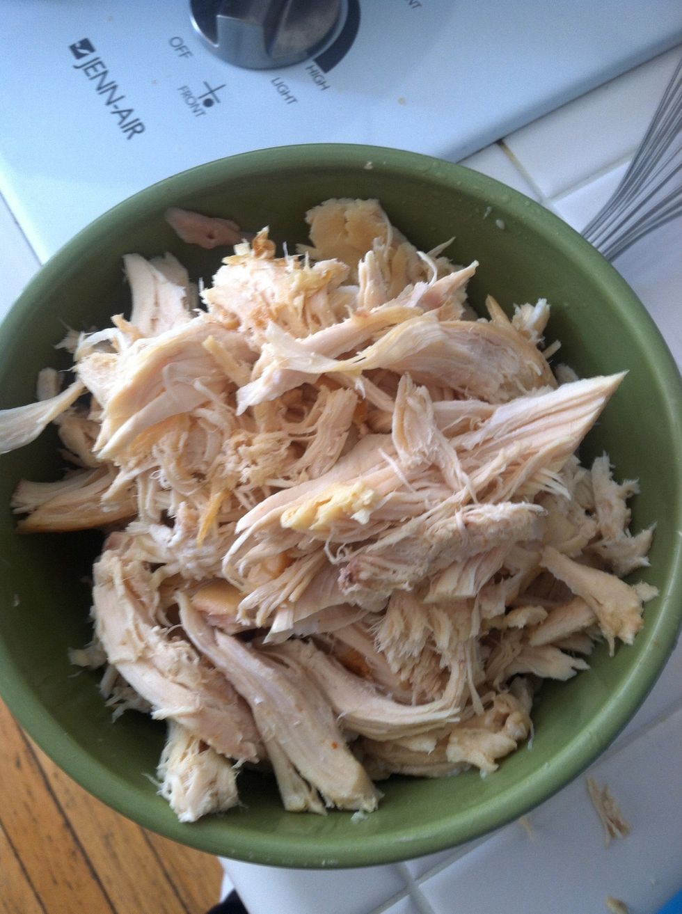 Shred and chop up all meat