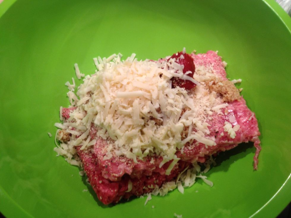 Shred in some cheese. I used parm, asiago, and fontina.