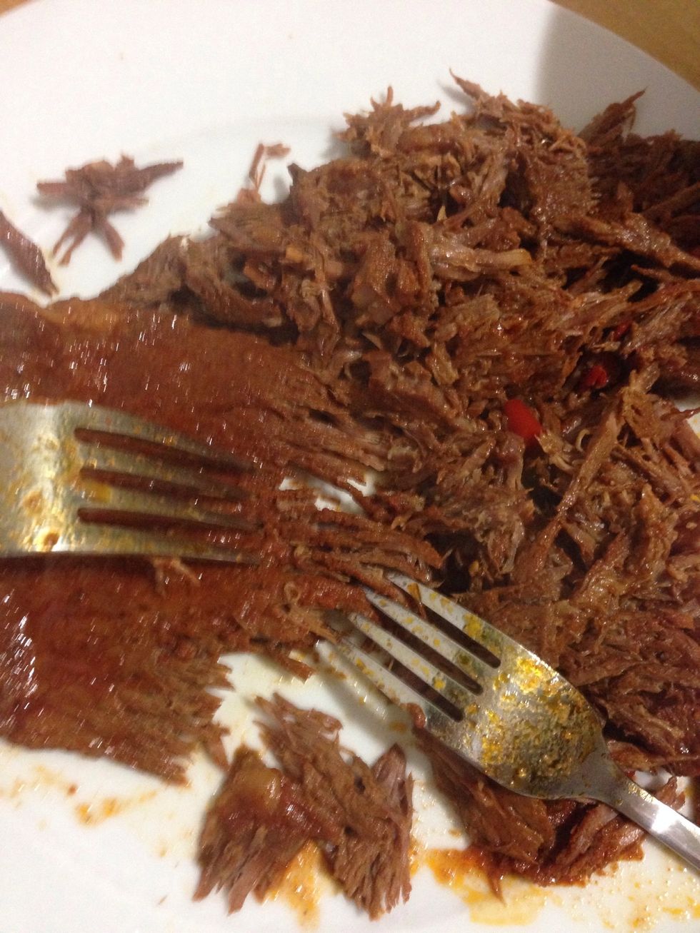 Shred the meat with two forks.
