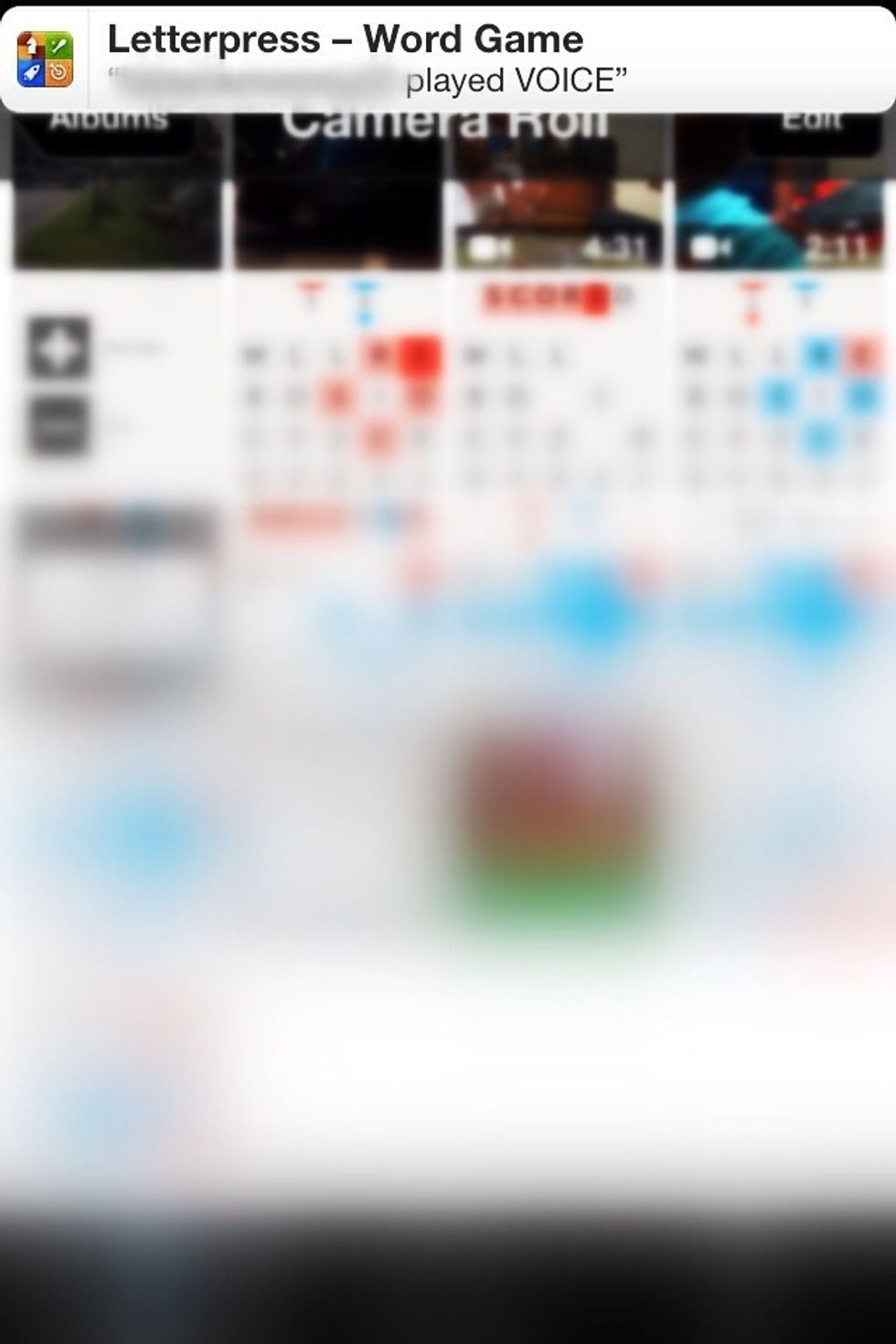 Side note: the notifications are built into Game Center, so no added configurations are needed. They come up when the opponent plays a word.