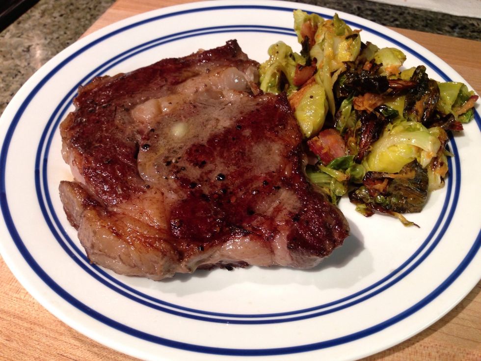 Side of roasted Brussels and bacon, a Syrah blend, and you are all set.