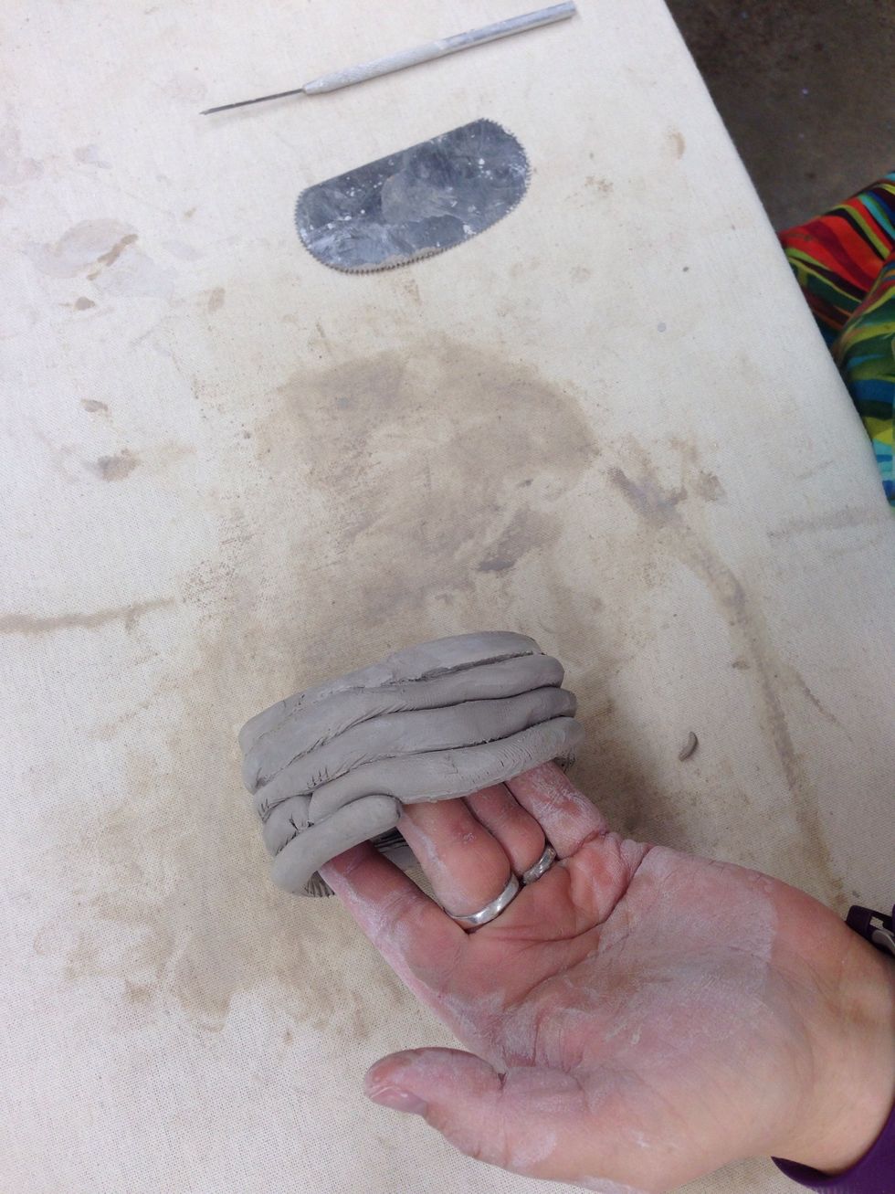 Side view of the coils stacked on top of each other.
