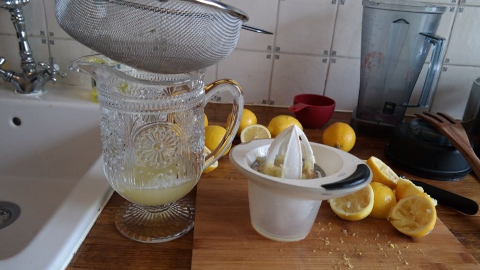Sieve lemon juice