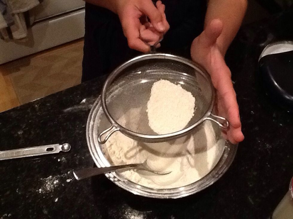 Sift 2 and a half cups of flour