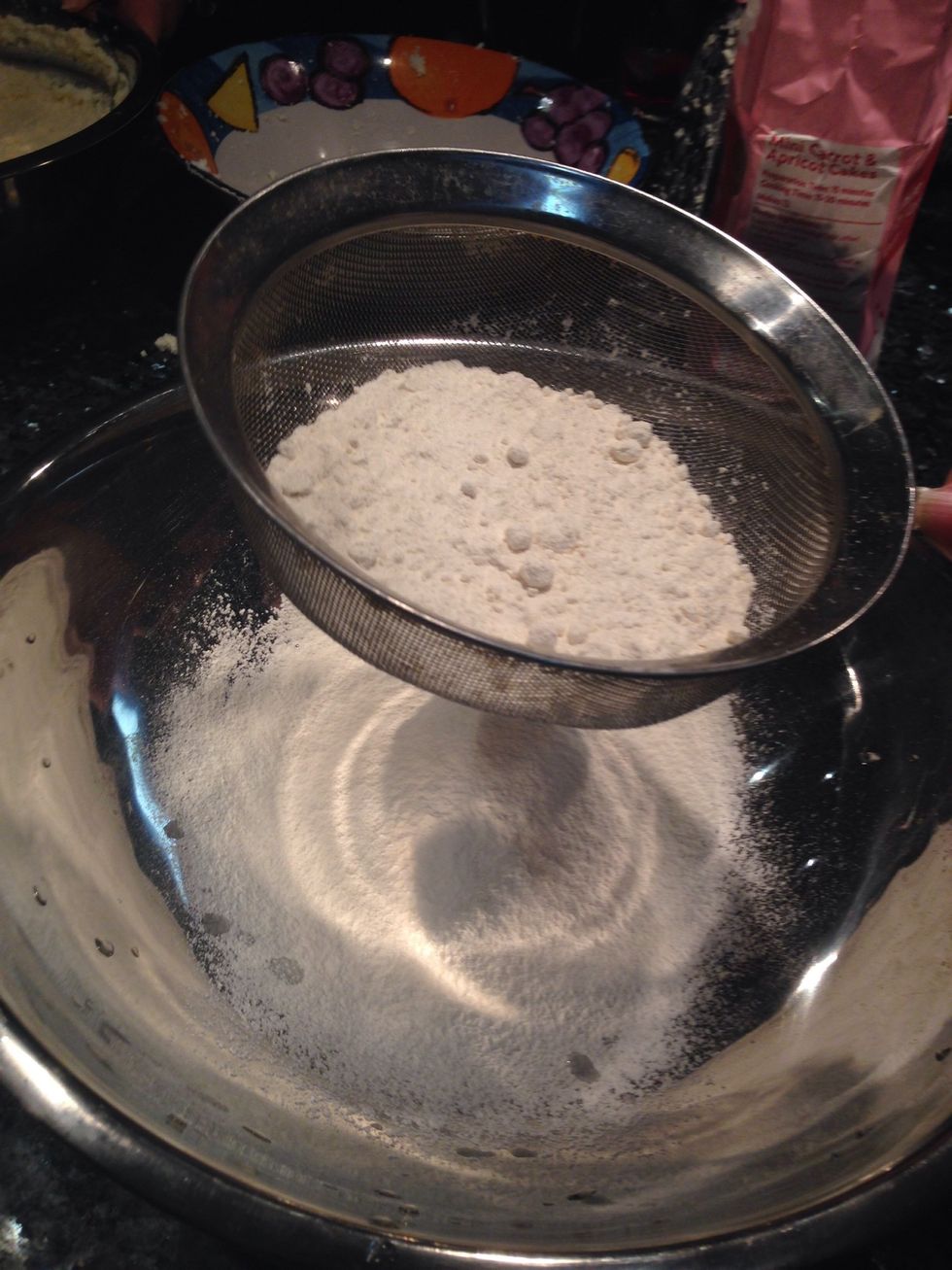 Sift all the flour into a separate bowl