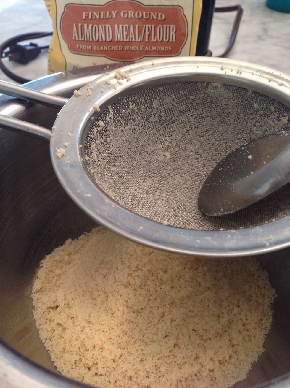 Sift almond flour