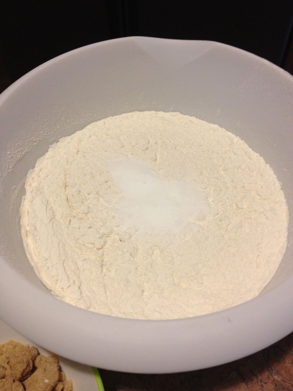 Sift flour and baking soda.
