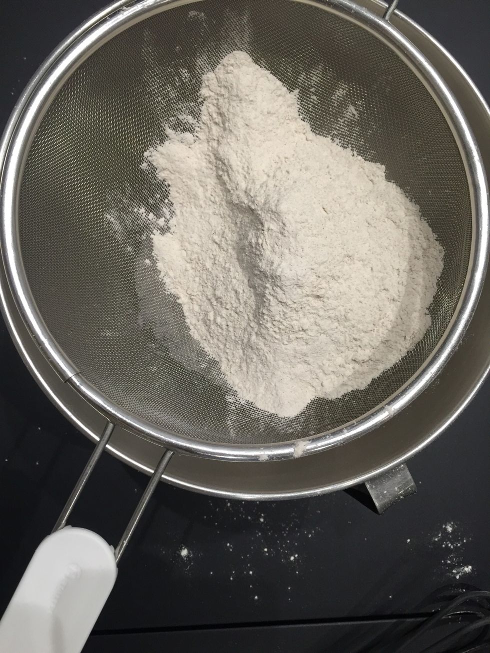 Sift the 2 flours together. I always do that. The end product will be lighter and more fluffy