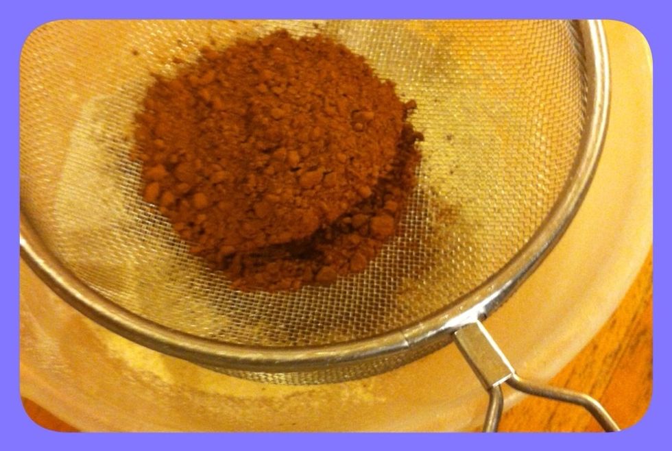 Sift the cocoa powder into the same bowl