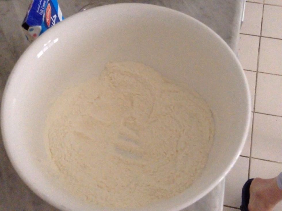 Sift the dry ingredient (flour,sugar,salt,baking powder,baking soda)