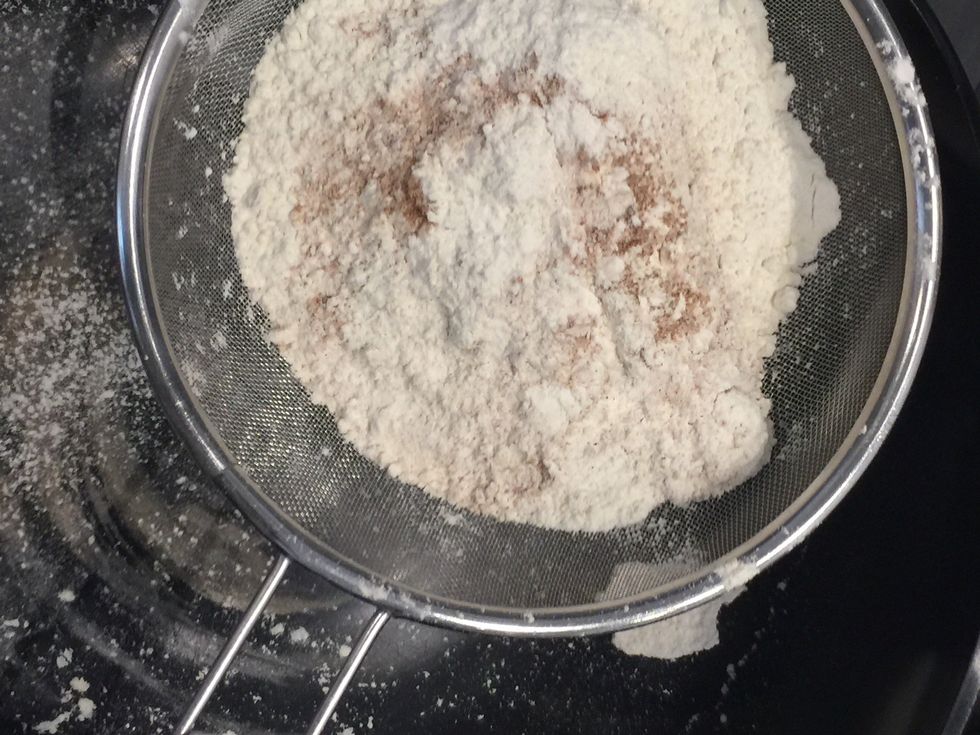 Sift the flour mix with the almond flour