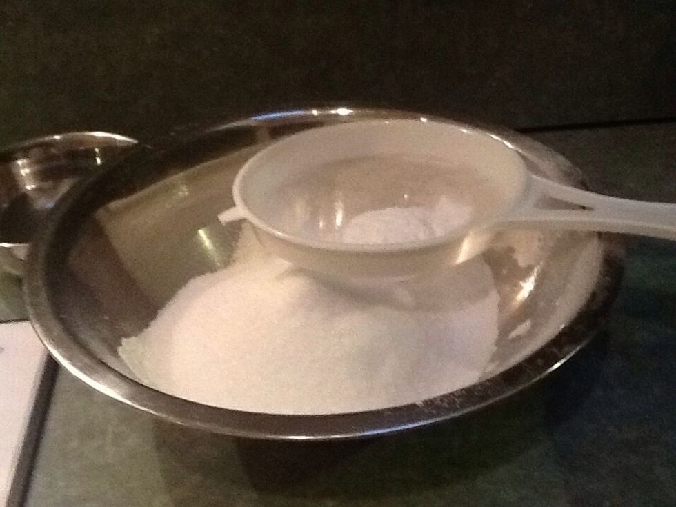 Sift the flour, sugar, salt and bicarbonate of soda all together (after measuring it)