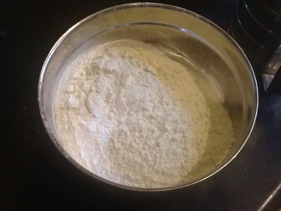 Sift the flour then fold into mixture