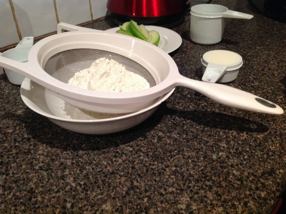 Sift the flour.