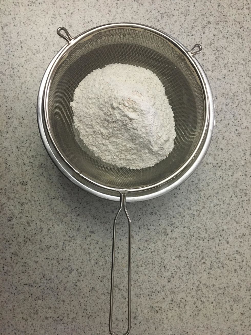 Sift the mixed dry ingredients two times