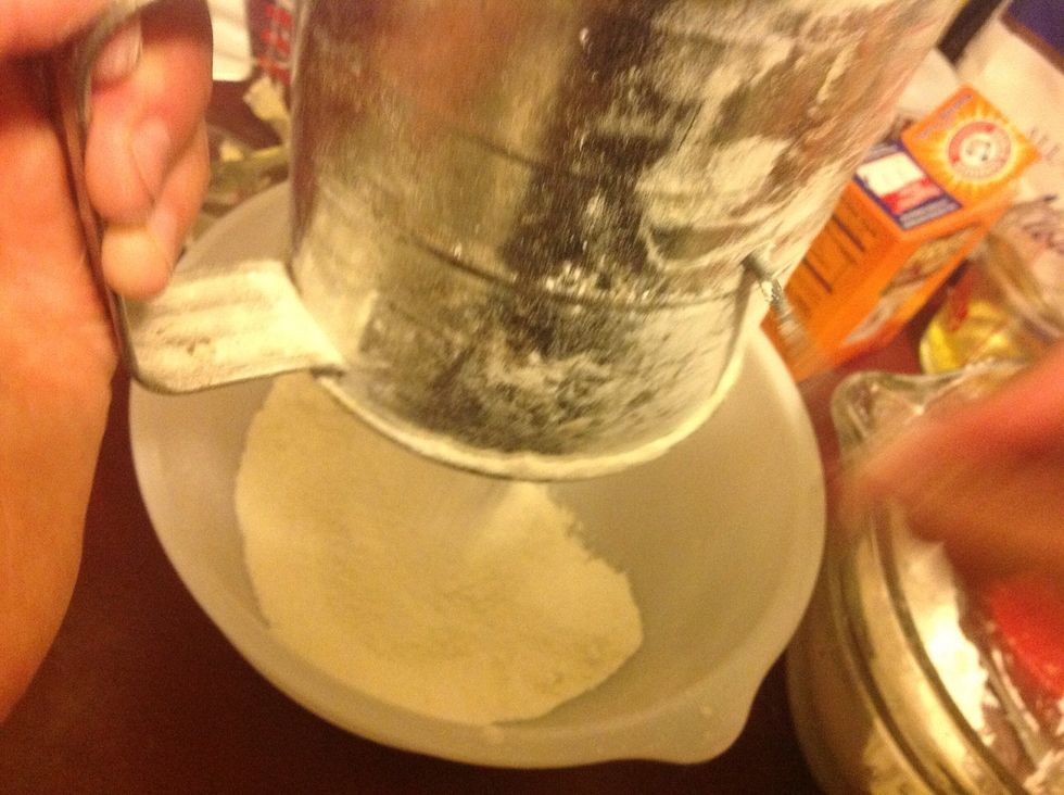 Sift together dry ingredients